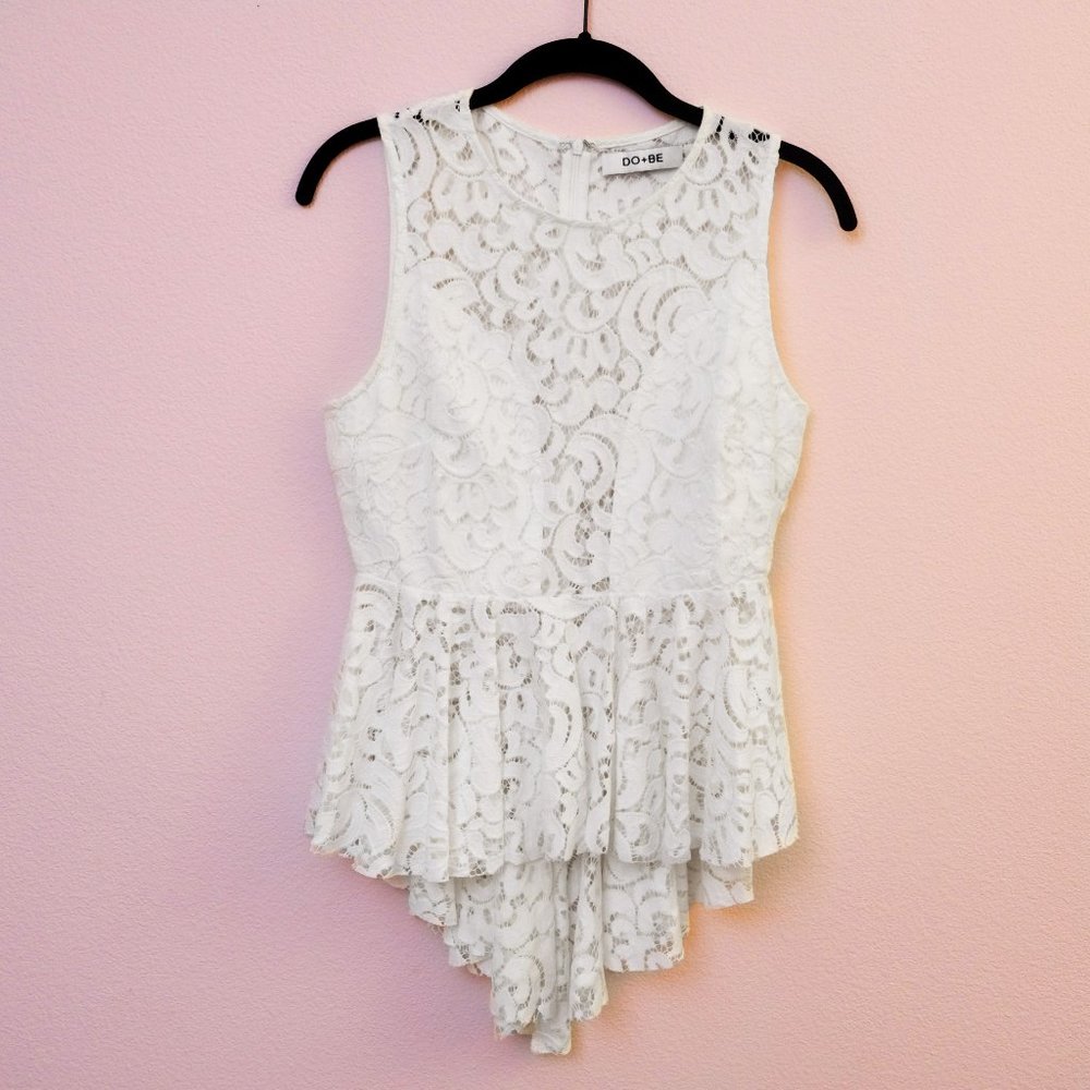 White lace sleeveless top